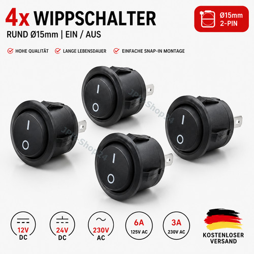 Mini wippschalter - 4x,