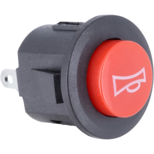 Runder hupentaster 12v 24v - runder, rot