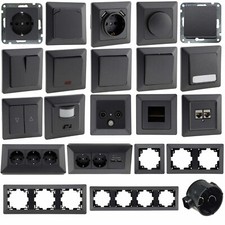 MILOS anthrazit Steckdosen